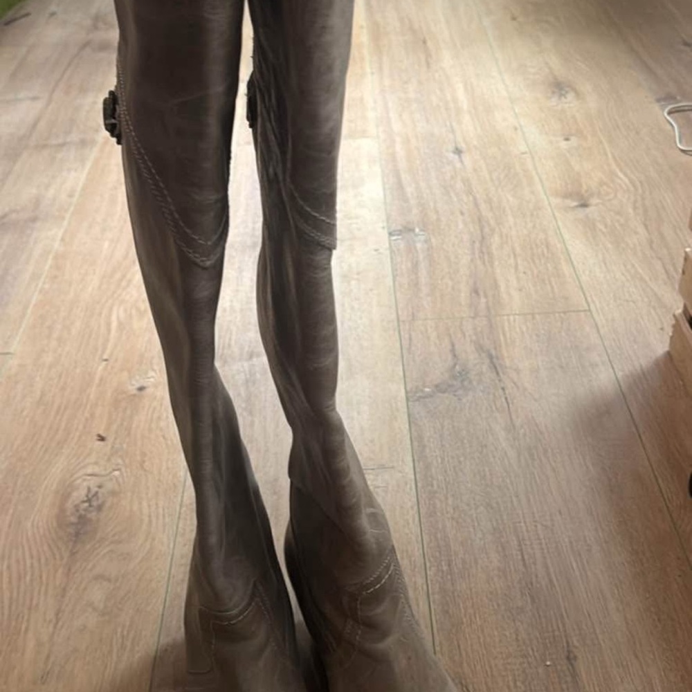Frye Taupe Over the Knee Boots